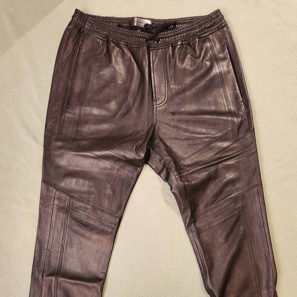J Brand Black Leather Joggers